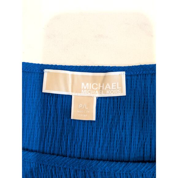 Michael Michael Kors Blue Smocked Hem Blouse Size P/L - Picture 3 of 6